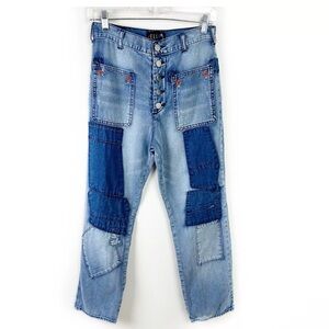 delia*s by Dolls Kill Freak Flag Fly Patchwork Denim Jeans size: s/2